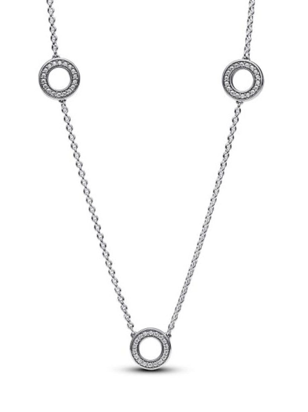 Pandora Sterling Silver Triple Circle Necklace - Silver